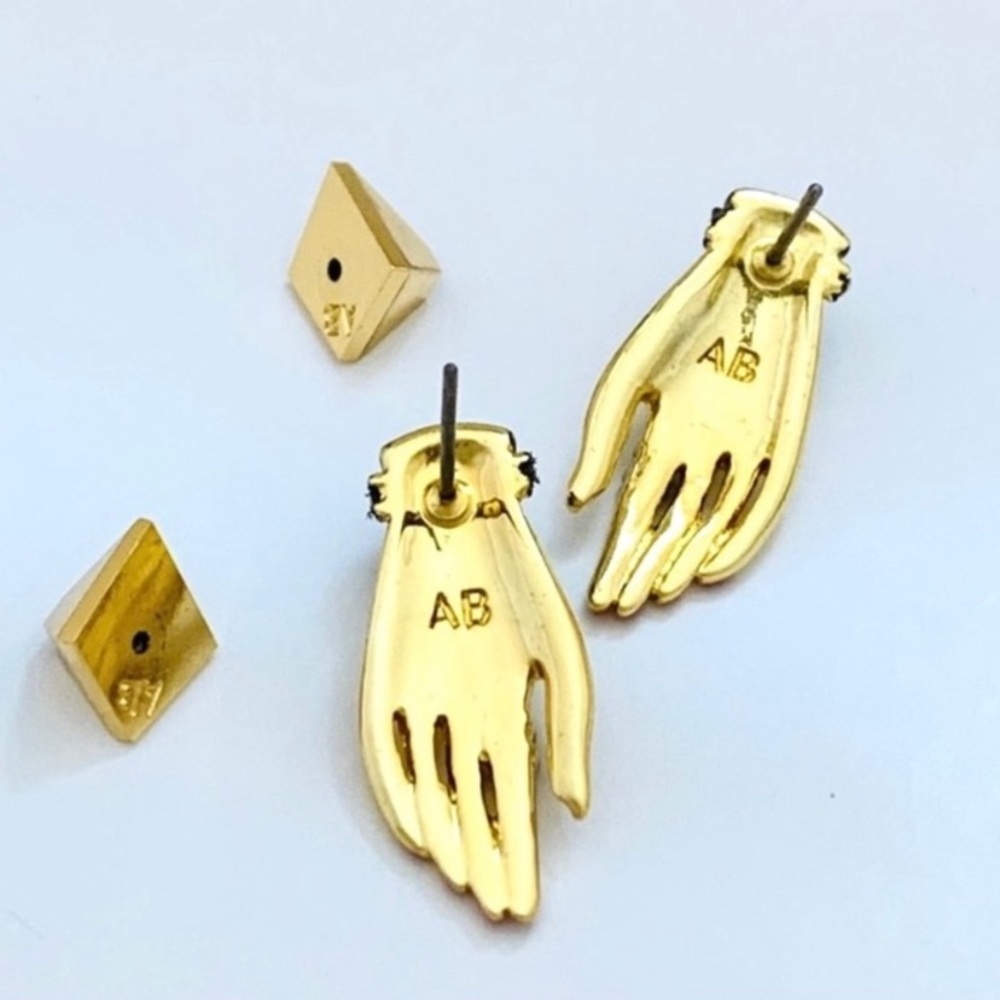 Alexis Bittar Small New Vintage Vanitas Victorian Hand Earrings - Picture 9 of 16